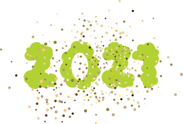 Transparent New Year Design Font Green for Happy New Year 2021 for New Year