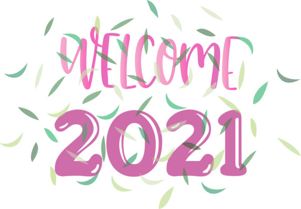 Transparent New Year Logo Design Line for Welcome 2021 for New Year