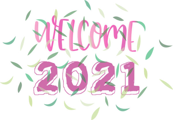 Transparent New Year Logo Leaf Petal for Welcome 2021 for New Year