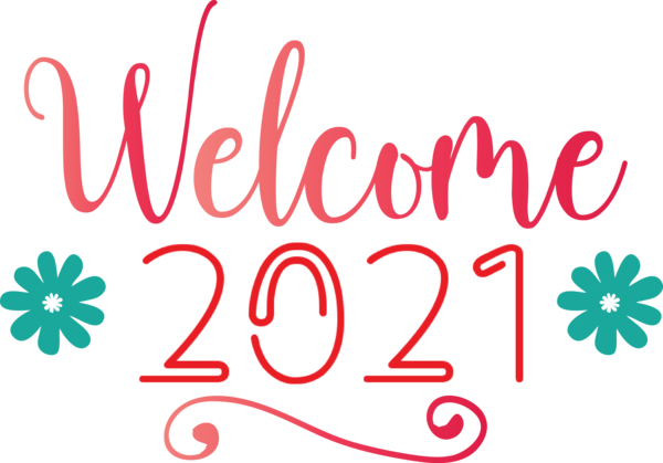 Transparent New Year Flower Logo Petal for Welcome 2021 for New Year