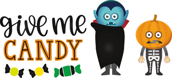 Transparent Halloween Cartoon Character Logo for Trick Or Treat for Halloween