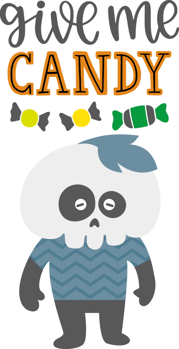 Transparent Halloween Cartoon M for Trick Or Treat for Halloween