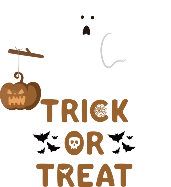Transparent Halloween Logo Design Cartoon for Trick Or Treat for Halloween