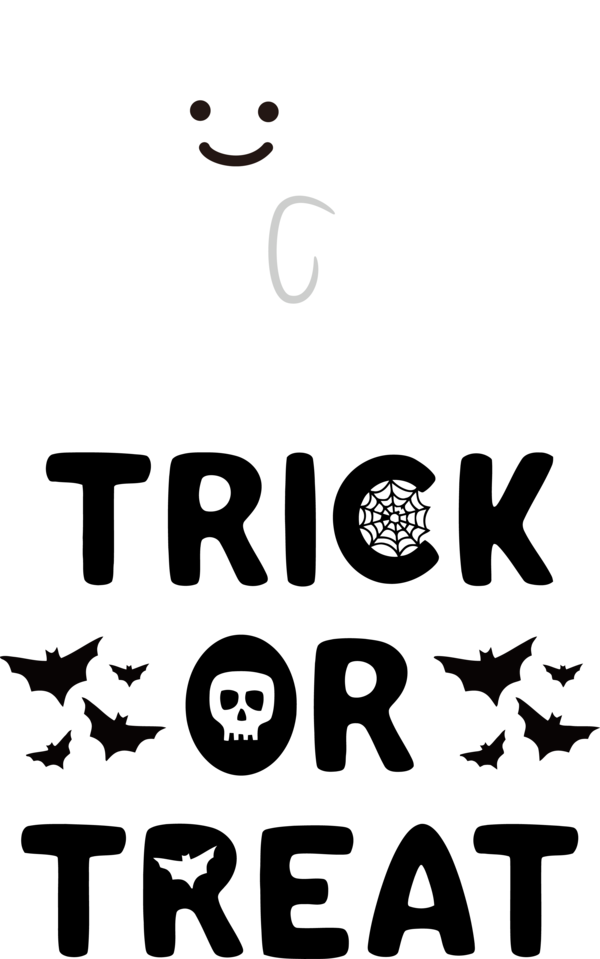 Transparent Halloween Black and white Logo Design for Trick Or Treat for Halloween
