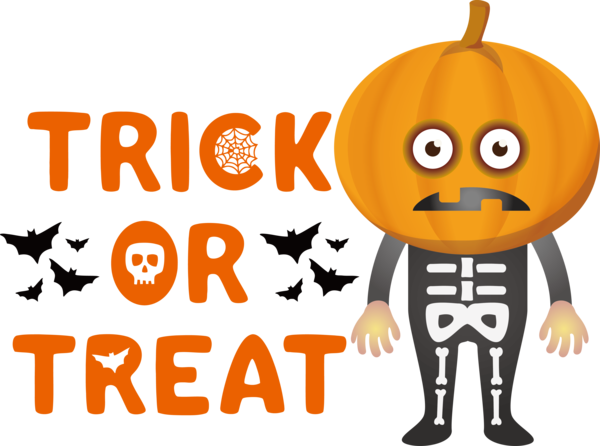 Transparent Halloween Cartoon Logo Character for Trick Or Treat for Halloween