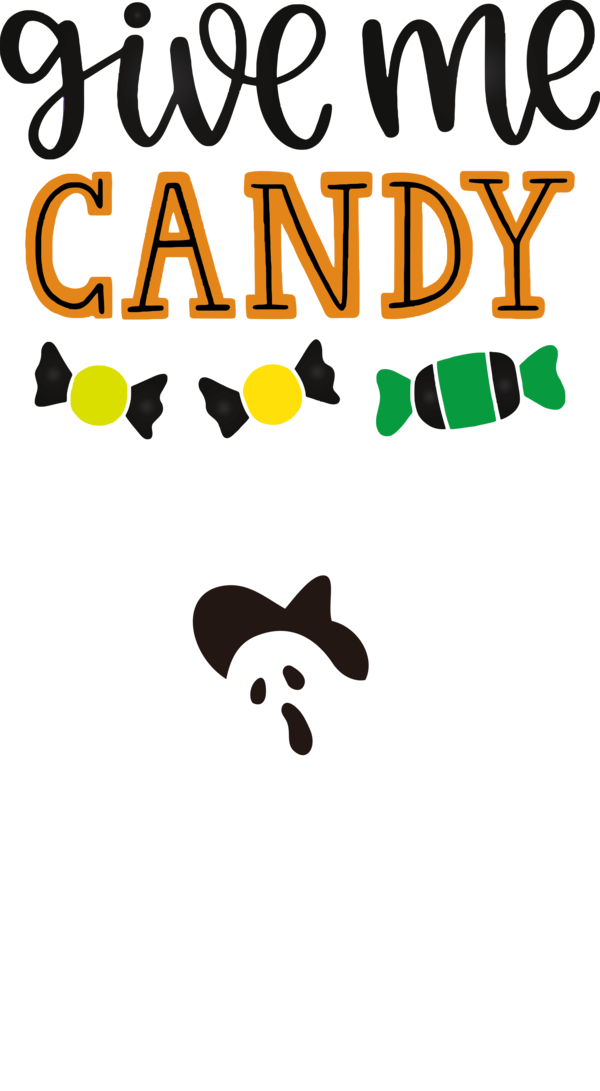 Transparent Halloween Logo Cartoon Yellow for Trick Or Treat for Halloween