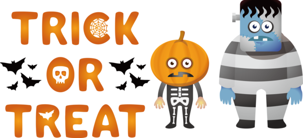 Transparent Halloween Cartoon T-shirt animation for Trick Or Treat for Halloween