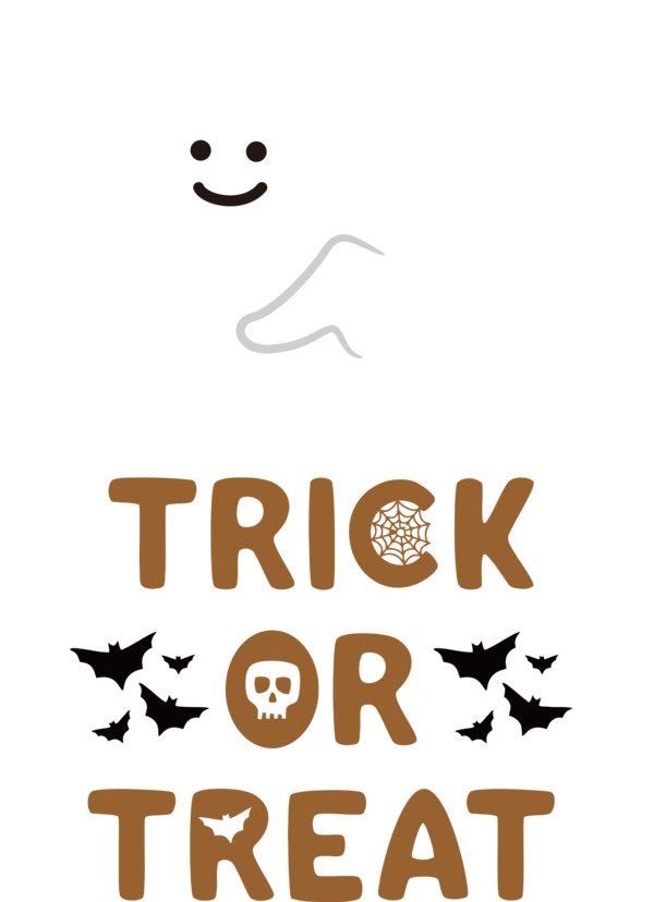Transparent Halloween Logo Design Calligraphy for Trick Or Treat for Halloween