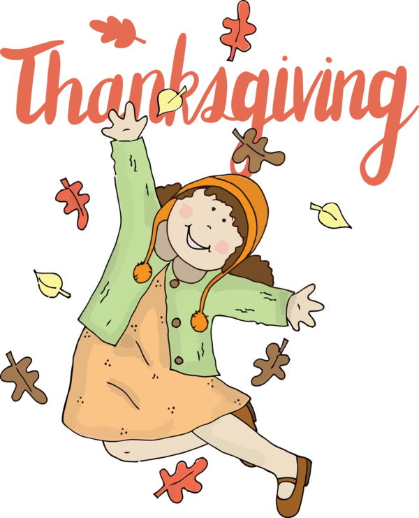 Transparent Thanksgiving Character Cartoon Text for Happy Thanksgiving for Thanksgiving