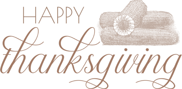 Transparent Thanksgiving Logo Calligraphy Font for Happy Thanksgiving for Thanksgiving
