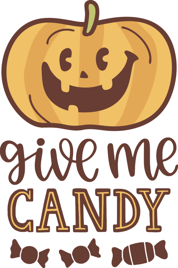 Transparent Halloween Cartoon Pumpkin Logo for Trick Or Treat for Halloween