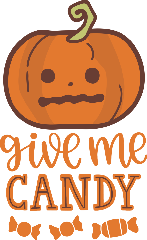 Transparent Halloween Cartoon Logo Pumpkin for Trick Or Treat for Halloween