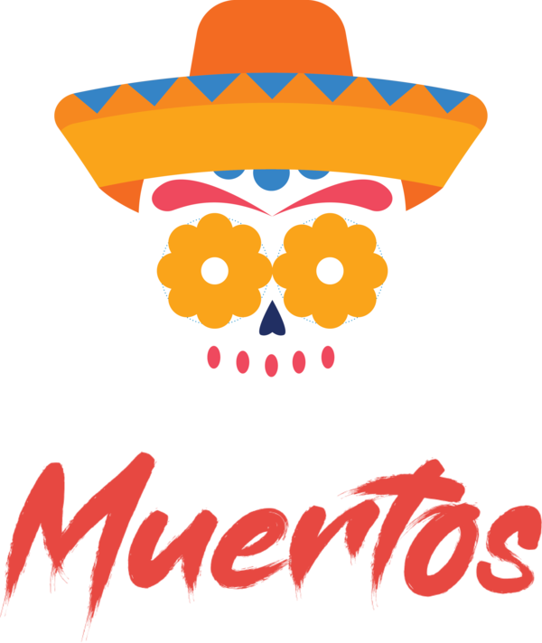 Transparent Day of Dead Logo Line Meter for Día de Muertos for Day Of Dead