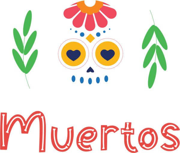 Transparent Day of Dead Logo Leaf Meter for Día de Muertos for Day Of Dead