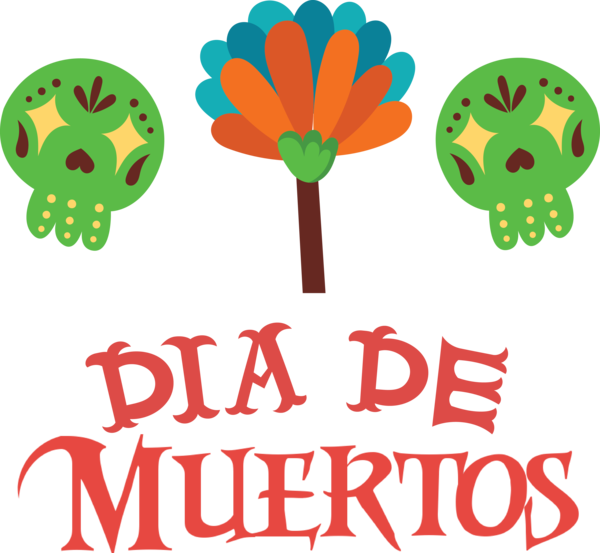 Transparent Day of Dead Leaf Tree Line for Día de Muertos for Day Of Dead
