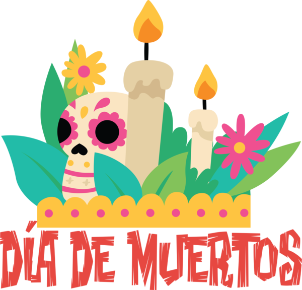 Transparent Day of Dead Floral design Leaf Meter for Día de Muertos for Day Of Dead
