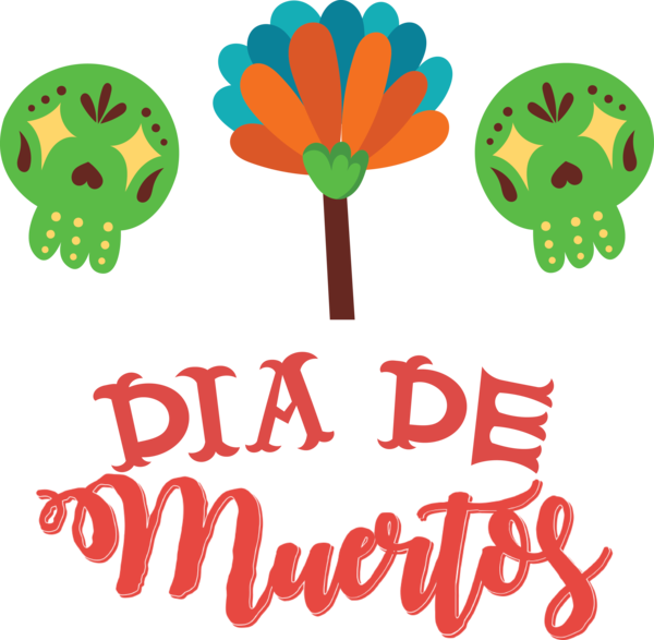 Transparent Day of Dead Logo Meter Leaf for Día de Muertos for Day Of Dead