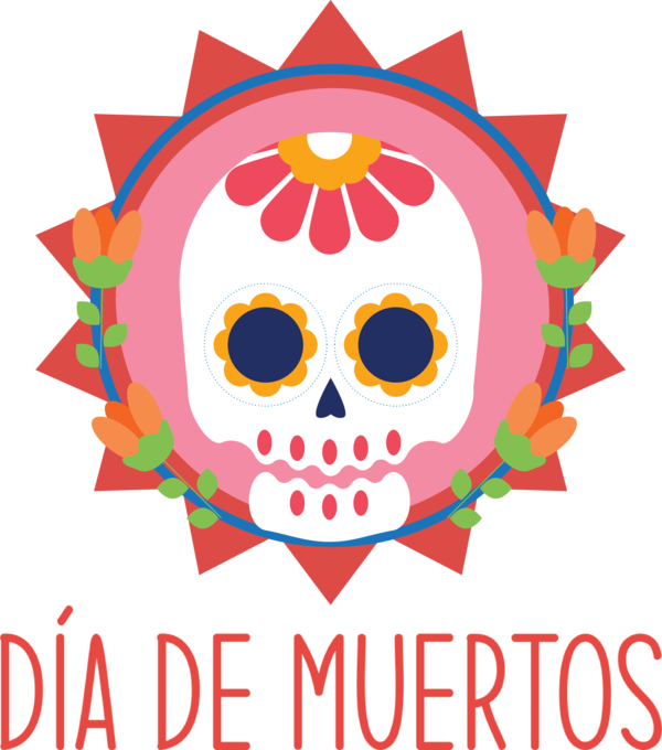 Transparent Day of Dead Icon Line art Digital art for Día de Muertos for Day Of Dead
