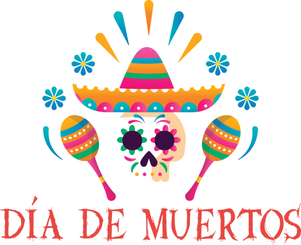 Transparent Day of Dead Logo Meter Line for Día de Muertos for Day Of Dead