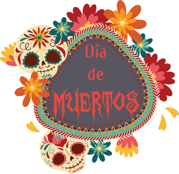 Transparent Day of Dead Visual arts Design Floral design for Día de Muertos for Day Of Dead