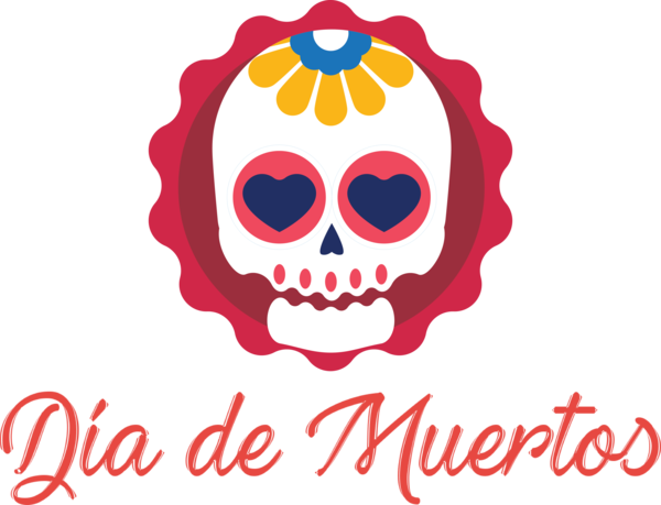 Transparent Day of Dead Logo Meter Line for Día de Muertos for Day Of Dead