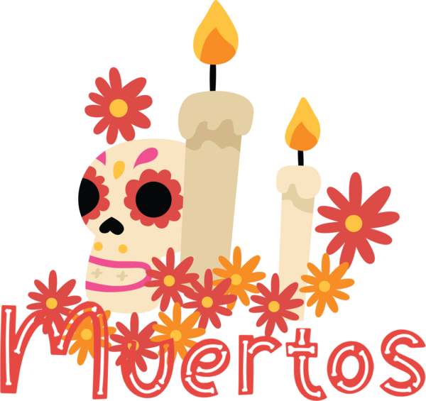 Transparent Day of Dead Floral design Cut flowers Petal for Día de Muertos for Day Of Dead