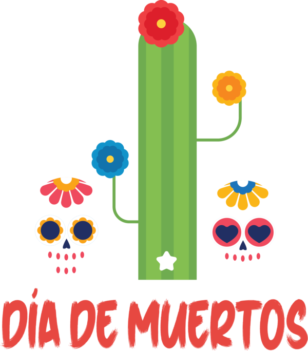 Transparent Day of Dead Flower Meter Line for Día de Muertos for Day Of Dead