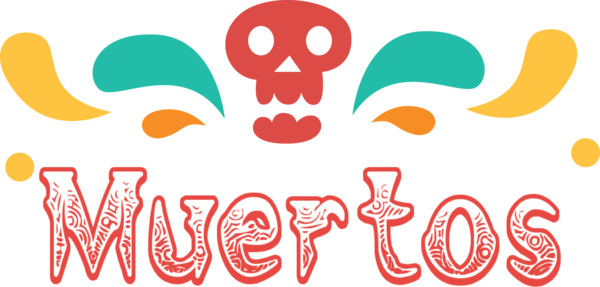 Transparent Day of Dead Logo Design Line for Día de Muertos for Day Of Dead