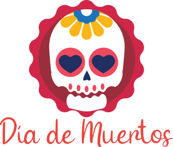 Transparent Day of Dead Drawing Logo Cartoon for Día de Muertos for Day Of Dead
