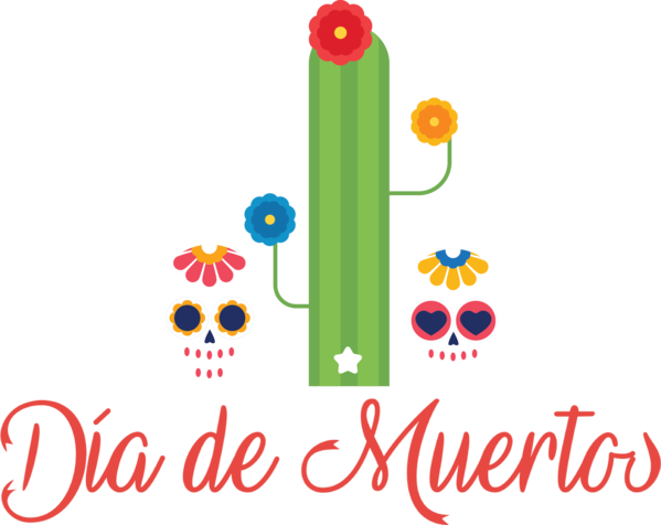 Transparent Day of Dead Logo Flower Meter for Día de Muertos for Day Of Dead