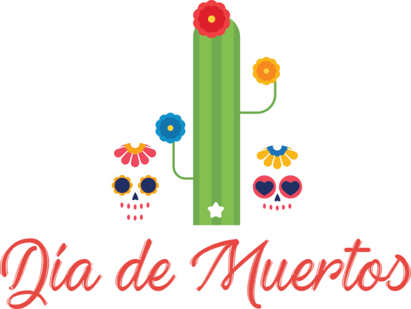 Transparent Day of Dead Logo Flower Meter for Día de Muertos for Day Of Dead
