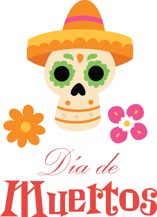 Transparent Day of Dead Party hat Hat Text for Día de Muertos for Day Of Dead