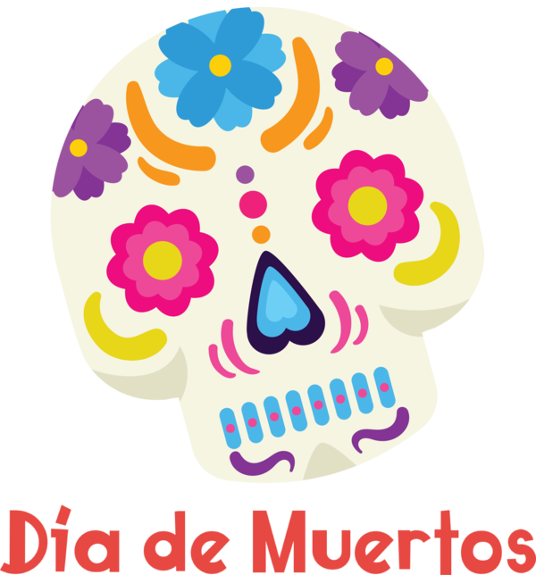 Transparent Day of Dead Line art Silhouette for Día de Muertos for Day Of Dead