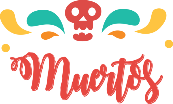 Transparent Day of Dead Logo Cartoon Design for Día de Muertos for Day Of Dead