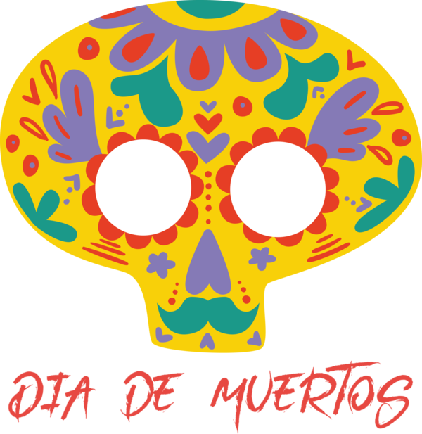 Transparent Day of the Dead Design Skull M Skull M for Día de Muertos for Day Of The Dead