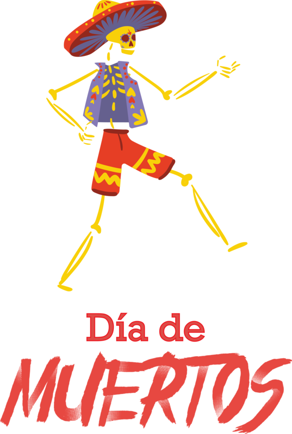 Transparent Day of the Dead Clothing Cartoon Character for Día de Muertos for Day Of The Dead