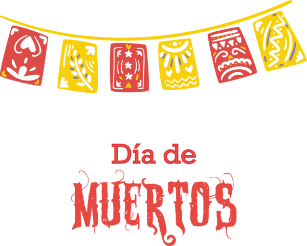 Transparent Day of the Dead Logo Design Banner for Día de Muertos for Day Of The Dead