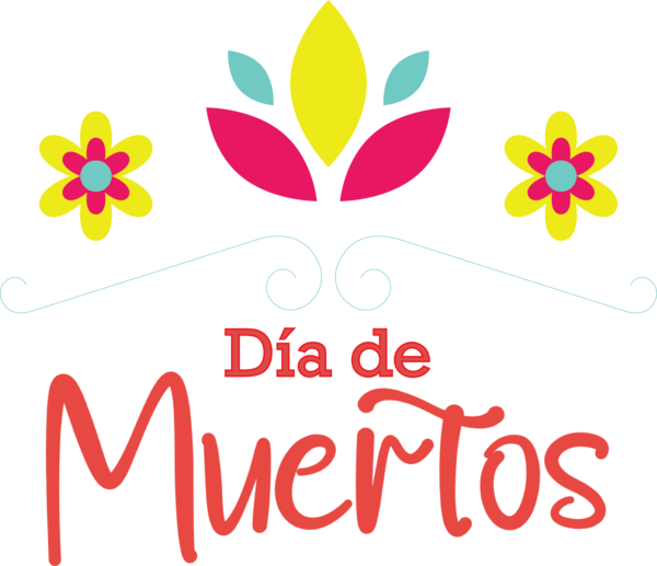 Transparent Day of the Dead Floral design Logo Meter for Día de Muertos for Day Of The Dead