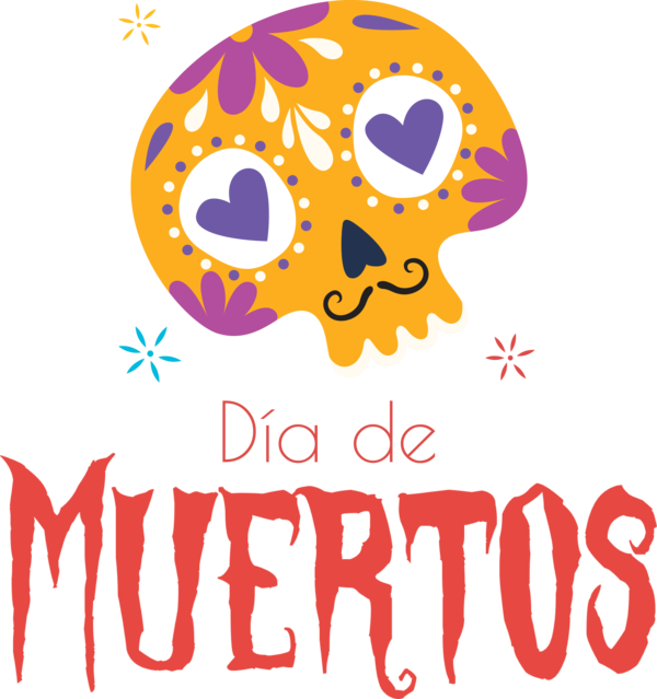 Transparent Day of the Dead Logo Design Line for Día de Muertos for Day Of The Dead
