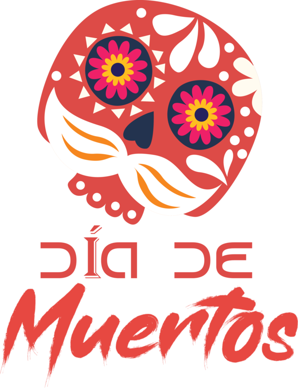 Transparent Day of the Dead Cut flowers Logo Design for Día de Muertos for Day Of The Dead