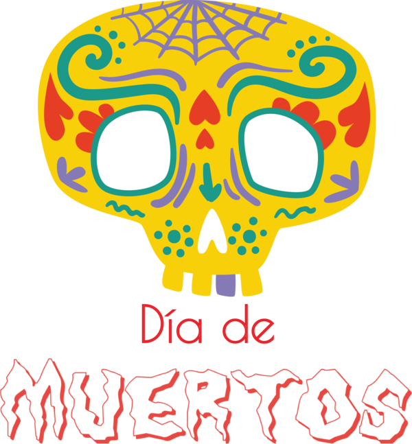 Transparent Day of the Dead Skull M Skull M Meter for Día de Muertos for Day Of The Dead