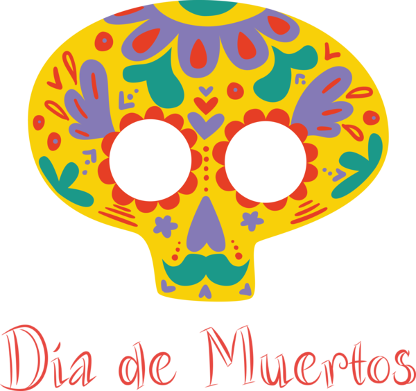 Transparent Day of the Dead Design Skull M Skull M for Día de Muertos for Day Of The Dead