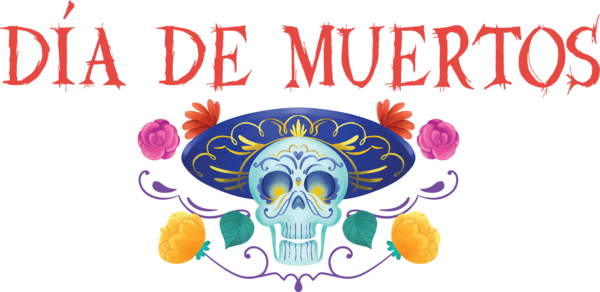 Transparent Day of the Dead Logo Skull M Skull M for Día de Muertos for Day Of The Dead