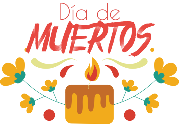 Transparent Day of the Dead Floral design Flower Logo for Día de Muertos for Day Of The Dead