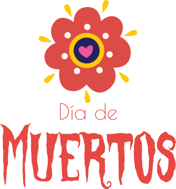 Transparent Day of the Dead Cut flowers Design Logo for Día de Muertos for Day Of The Dead