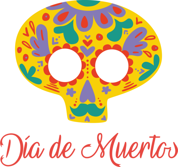 Transparent Day of the Dead Skull M Skull M Meter for Día de Muertos for Day Of The Dead