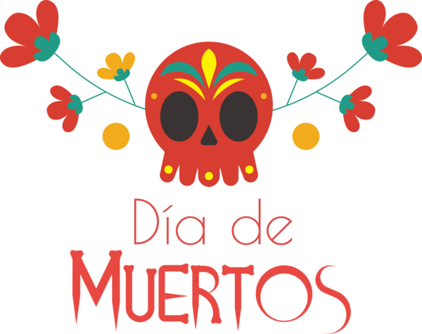Transparent Day of the Dead Drawing Logo Watercolor painting for Día de Muertos for Day Of The Dead