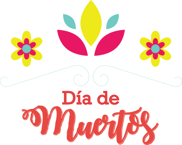 Transparent Day of the Dead Floral design Leaf Logo for Día de Muertos for Day Of The Dead