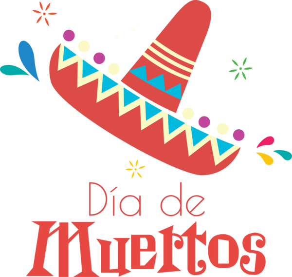 Transparent Day of the Dead Logo Line Meter for Día de Muertos for Day Of The Dead