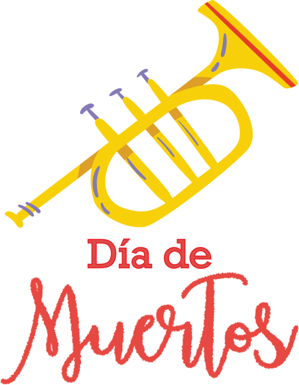Transparent Day of the Dead Musical Instrument Accessory Logo Mellophone for Día de Muertos for Day Of The Dead